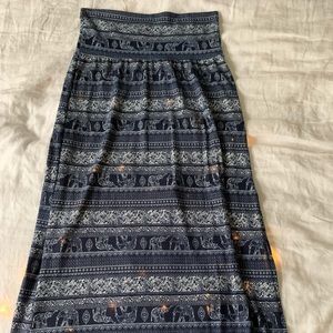 Maxi Skirt Elephant Print
